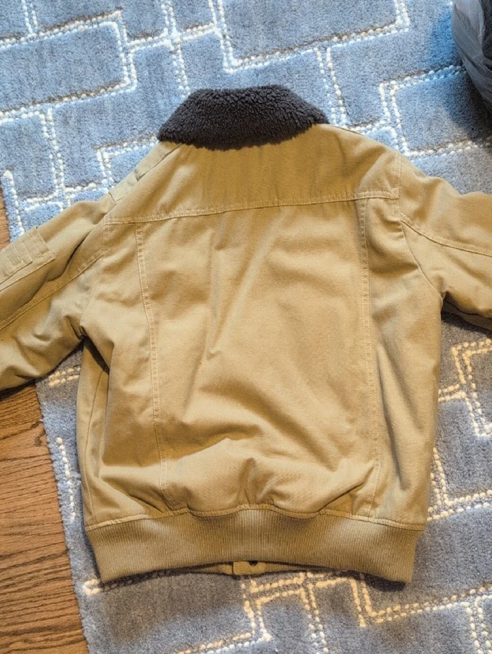 Treasure & Bond Tan Field Jacket with Dark Brown Sherpa Collar